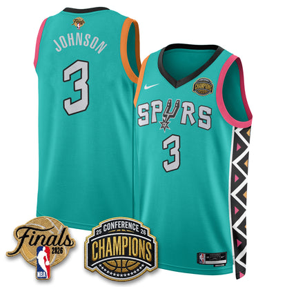 San Antonio Spurs 2026 NBA Western Conference Champions Vapor City Edition Jersey - Stitched