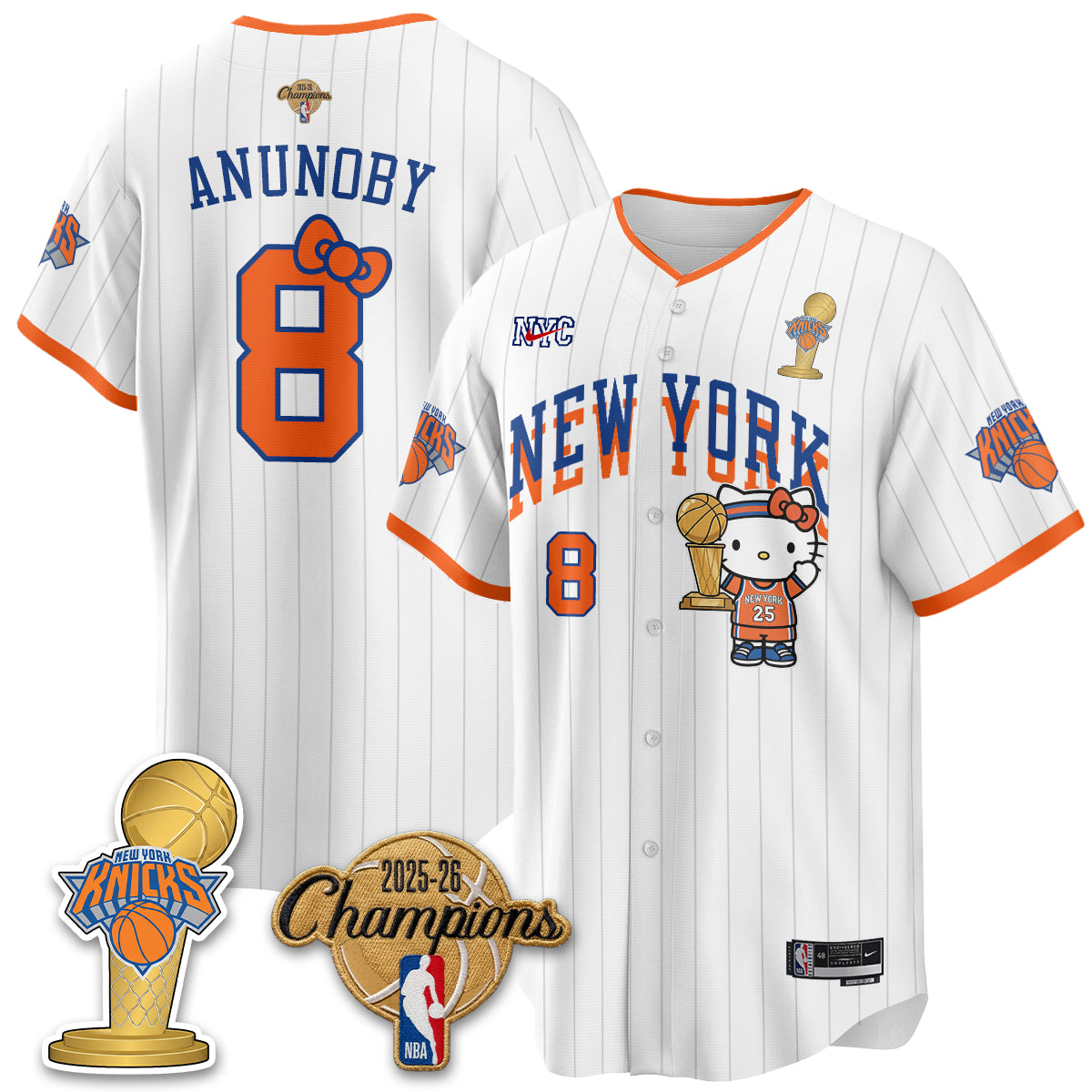 New York Knicks 2026 NBA Champions x Meow Kitty Vapor Jersey - Stitched