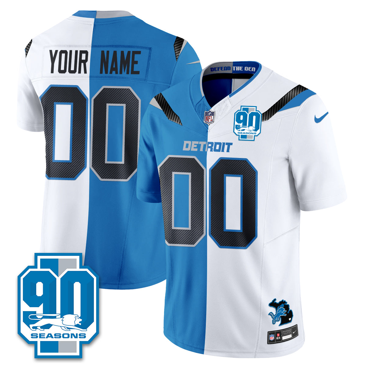 Detroit Lions Rivalries Split Edition Vapor Custom Jersey - Stitched