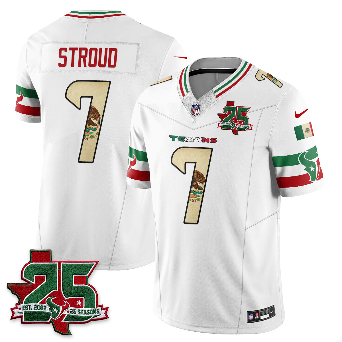 Houston Texans 25 Seasons Mexico Style Vapor Jersey - Stitched