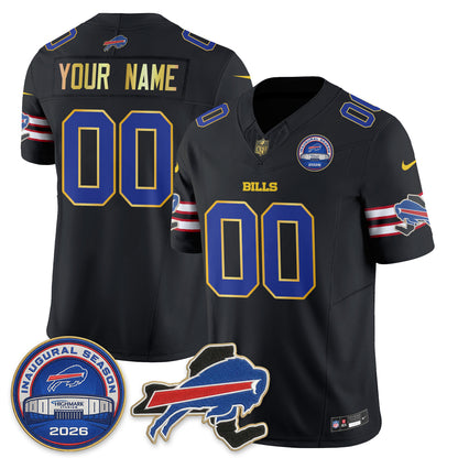Buffalo Bills 2026 Gold Trim Edition Vapor Custom Jersey - Stitched