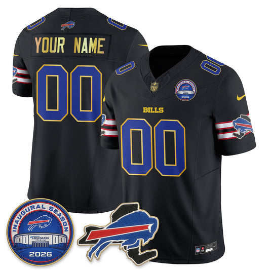 Buffalo Bills 2026 Gold Trim Edition Vapor Custom Jersey - Stitched-NQD