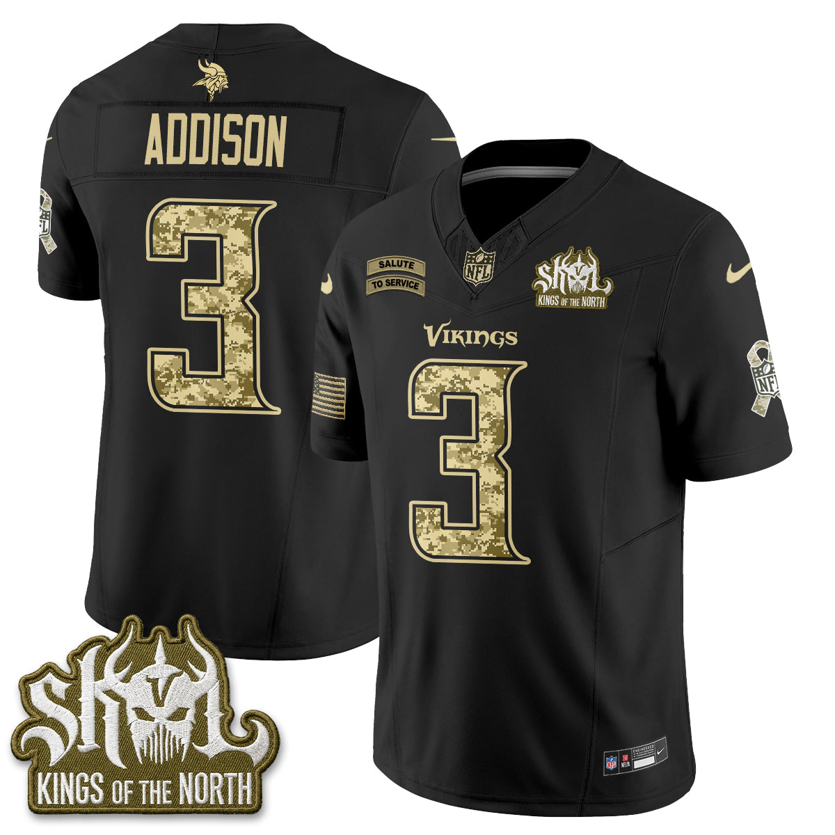 Minnesota Vikings 2026 Salute to Service V2 Vapor Jersey - Stitched-NQD