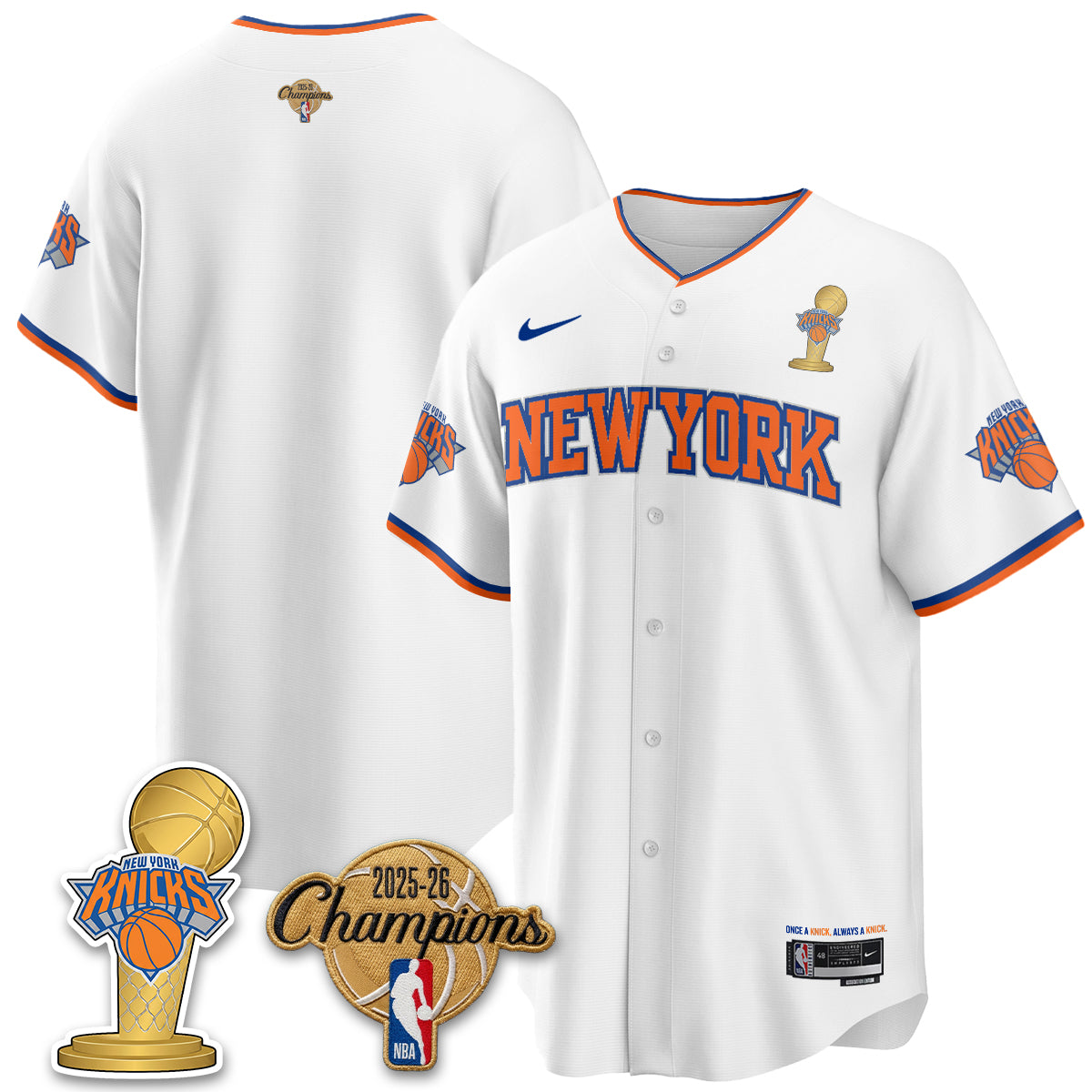 New York Knicks 2026 NBA Champions Vapor Jersey - Stitched