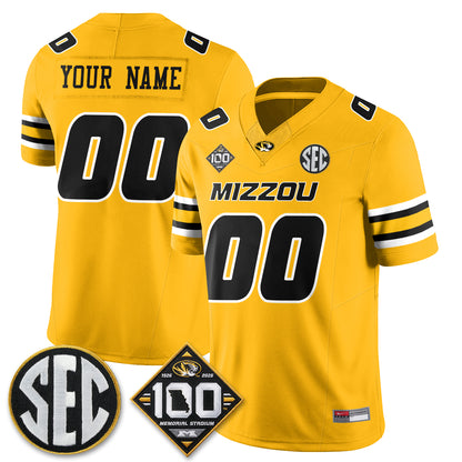 Missouri Tigers 100th Anniversary of Memorial Stadium Vapor Custom Jersey - Stitched
