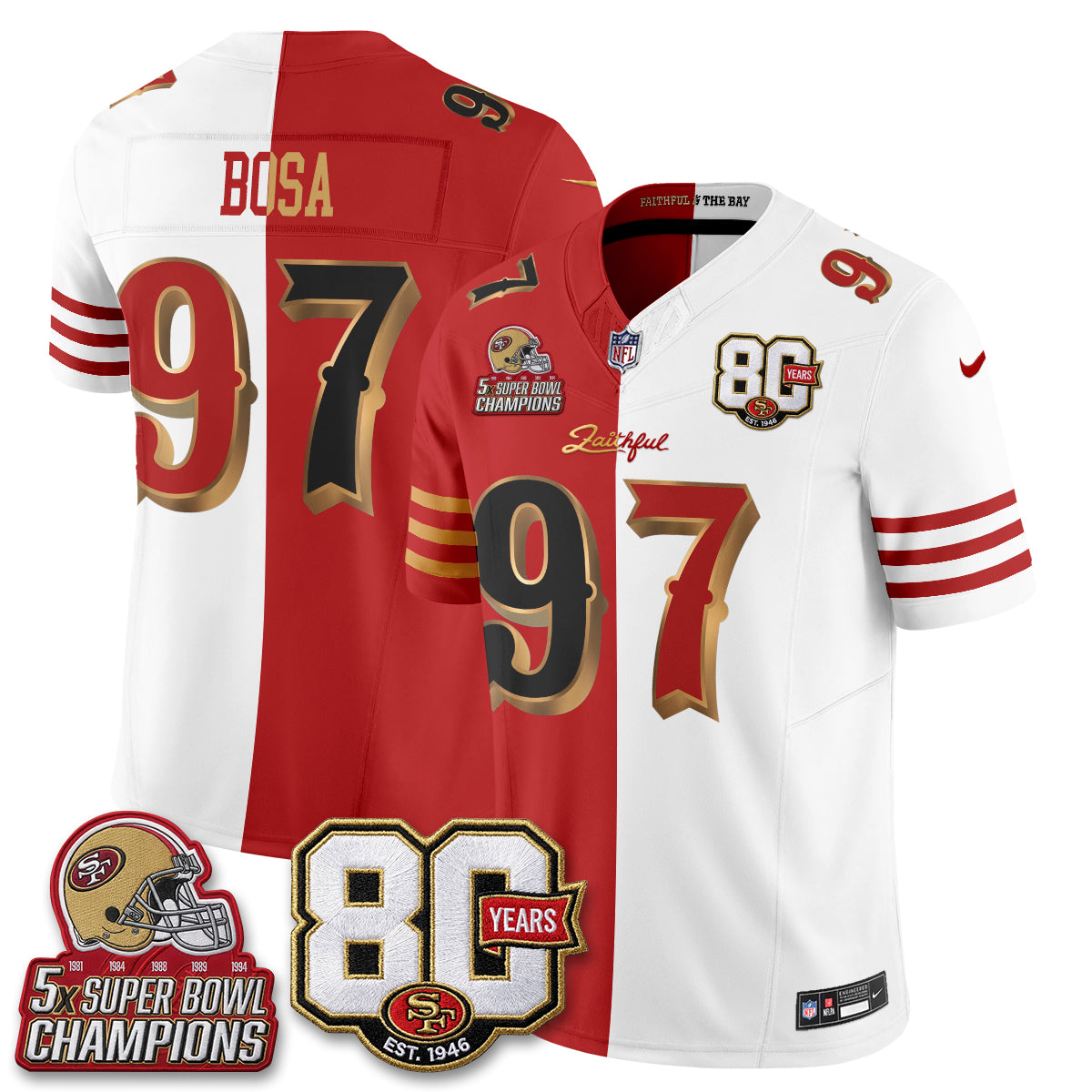 San Francisco 49ers Rivalries Split Edition Vapor Jersey - Stitched