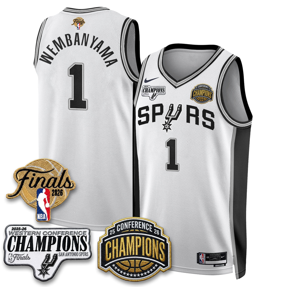 San Antonio Spurs 2026 NBA Western Conference Champions Vapor Jersey - Stitched