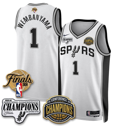 San Antonio Spurs 2026 NBA Western Conference Champions Vapor Jersey - Stitched