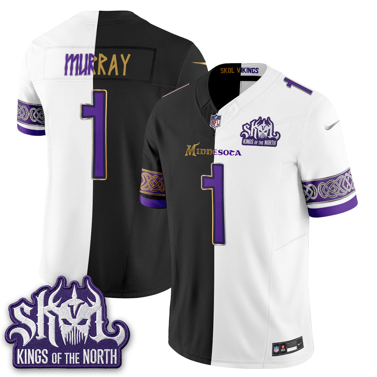 Minnesota Vikings Warrior Split Edition Vapor Jersey - Stitched-NQD