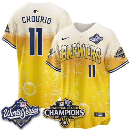 Milwaukee Brewers "Pitcher & Pint" WS26 & 2026 NL Champions Vapor Jersey - Stitched (V2)