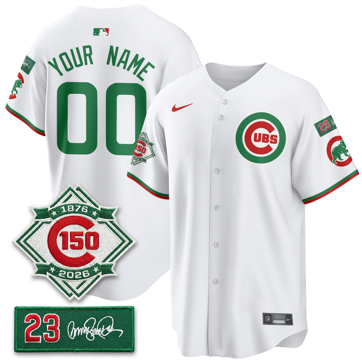 Custom CHC Limited Mexico Jersey - 150th Anniversary + Ryne Sandberg Tribute Patch Stitched