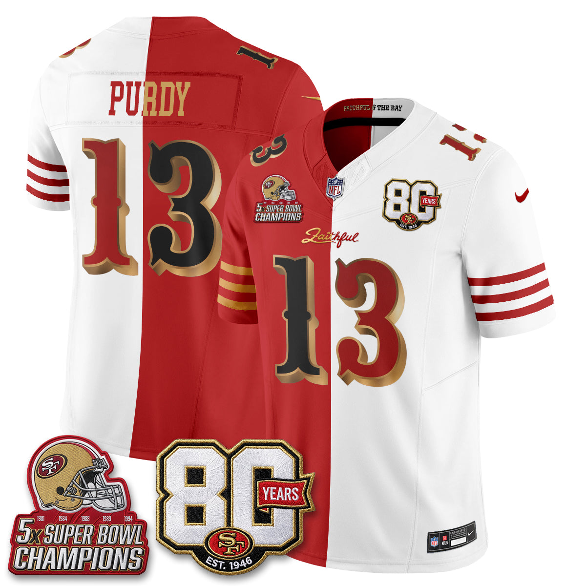 San Francisco 49ers Rivalries Split Edition Vapor Jersey - Stitched