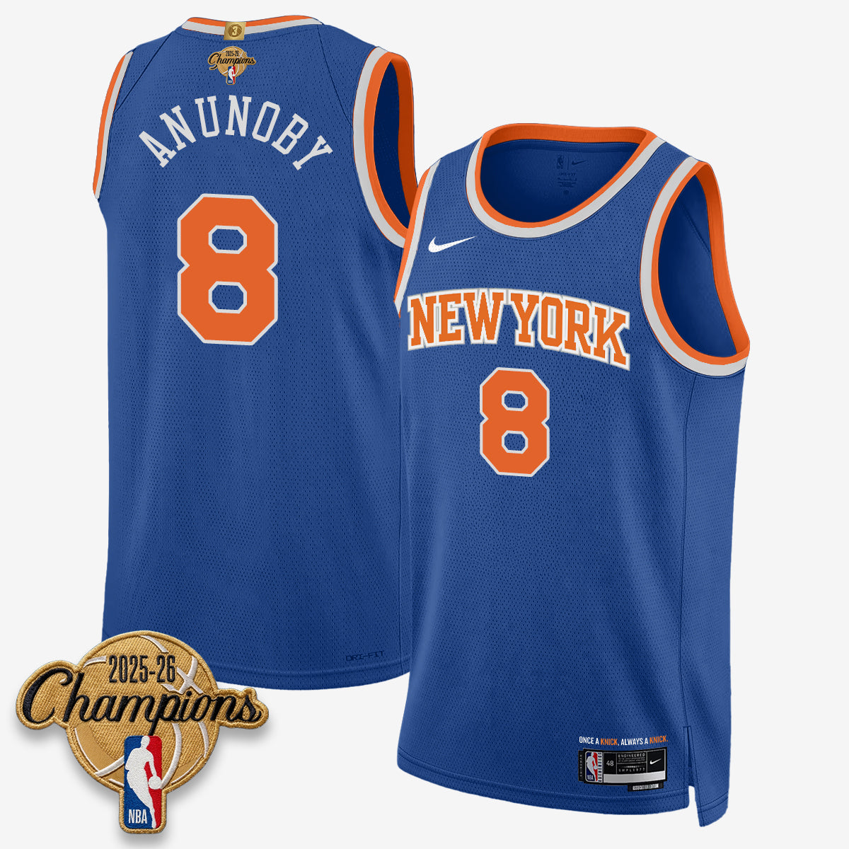 New York Knicks 2026 Basketball Champions Vapor Jersey V2- Stitched
