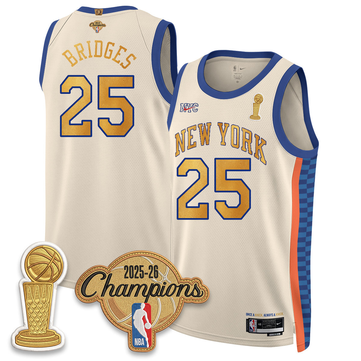 New York Knicks Champions Night Vapor Jersey - Stitched-NQD