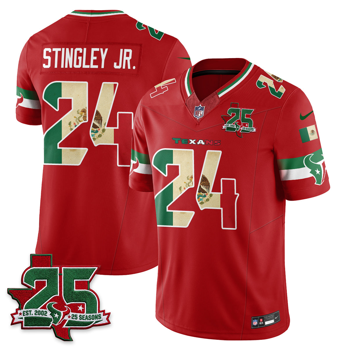 Houston Texans 25 Seasons Mexico Style Vapor Jersey - Stitched