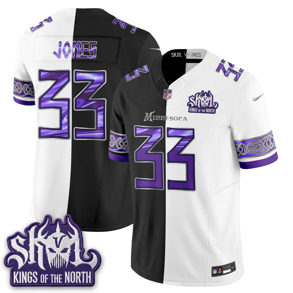 Minnesota Vikings Warrior Split Edition Vapor Jersey - Stitched-NQD