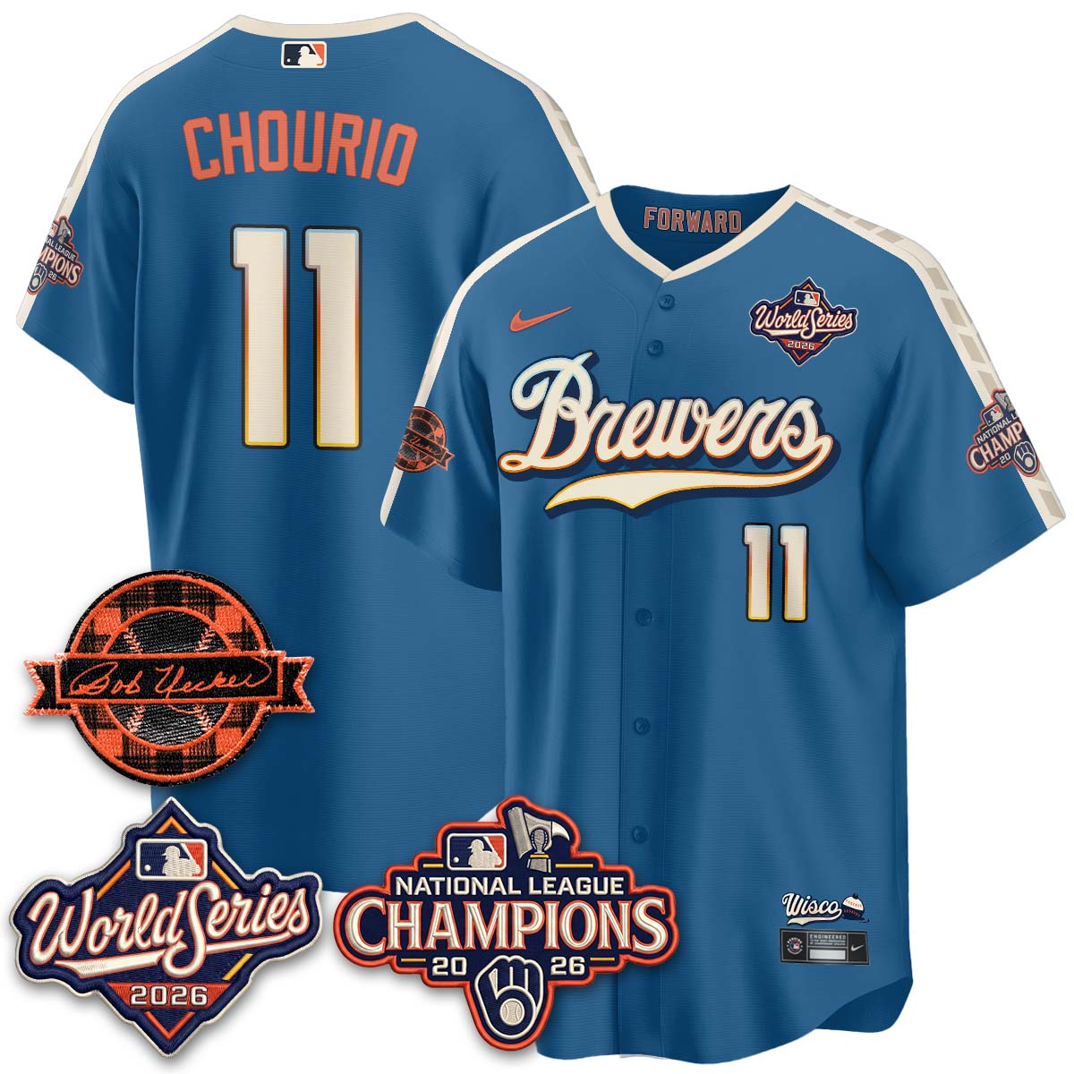 MIL 2026 NL Champions - Uecker Patch Vapor Jersey - Stitched -NQD (TT)