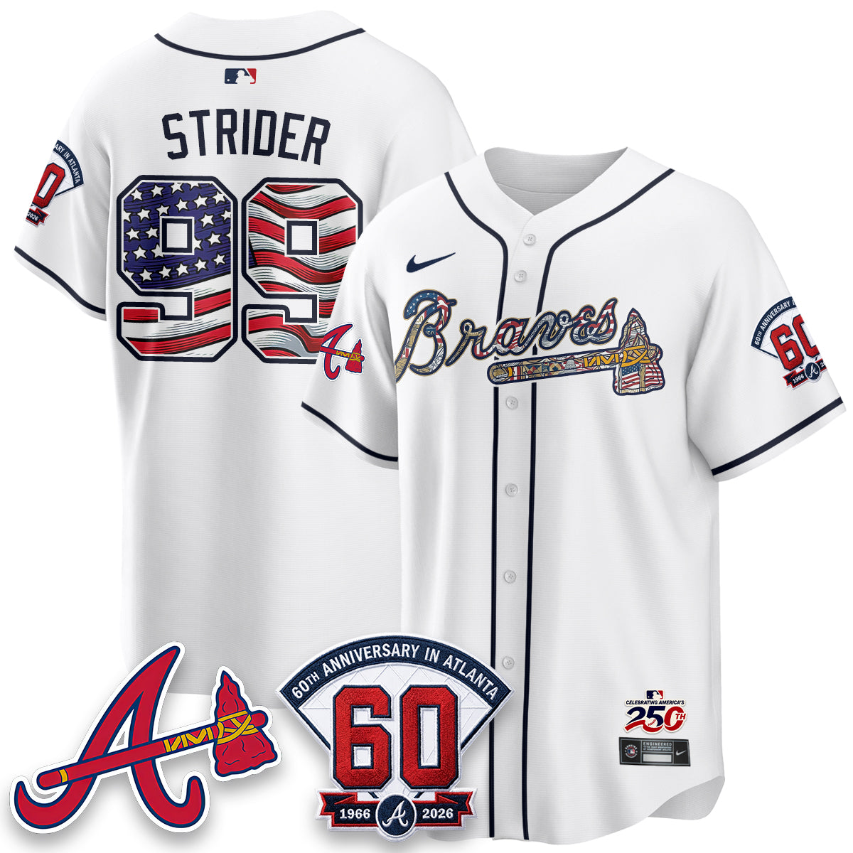 Atlanta Braves 2026 Independence Day USA Vapor Limited Jersey - Stitched