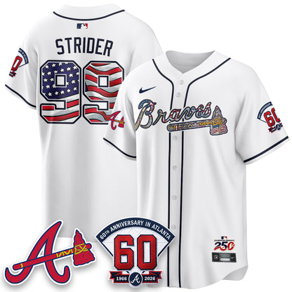 Atlanta Braves 2026 Independence Day USA Vapor Limited Jersey - Stitched