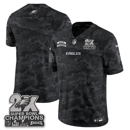 Philadelphia Eagles Salute to Service V2 Vapor Jersey - Stitched-NQD