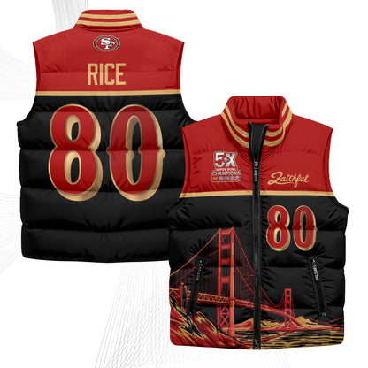 San Francisco 49ers Faithful Puffer Vest - Printed