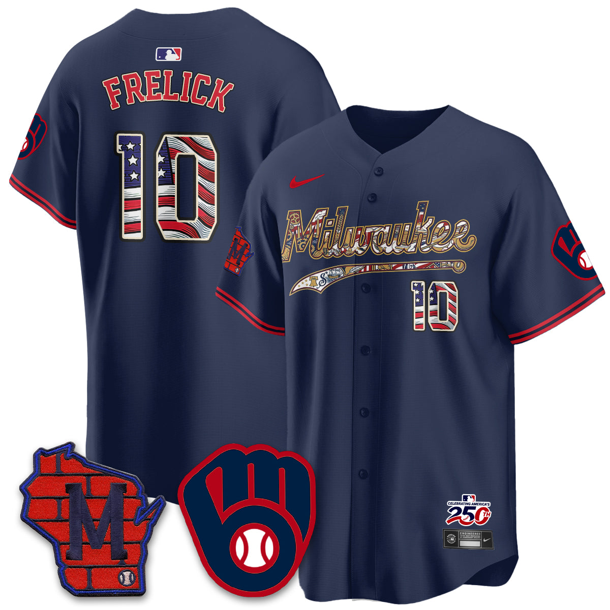 Milwaukee Brewers 2026 Independence Day USA Vapor Limited Jersey - Stitched