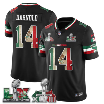 Seattle Seahawks Mexico Edition Vapor Jersey V2- Stitch-NQD