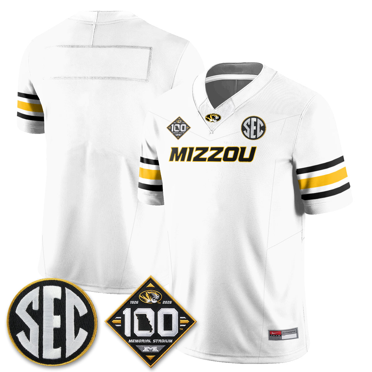 Missouri Tigers 100th Anniversary of Memorial Stadium Vapor Jersey - Stitched