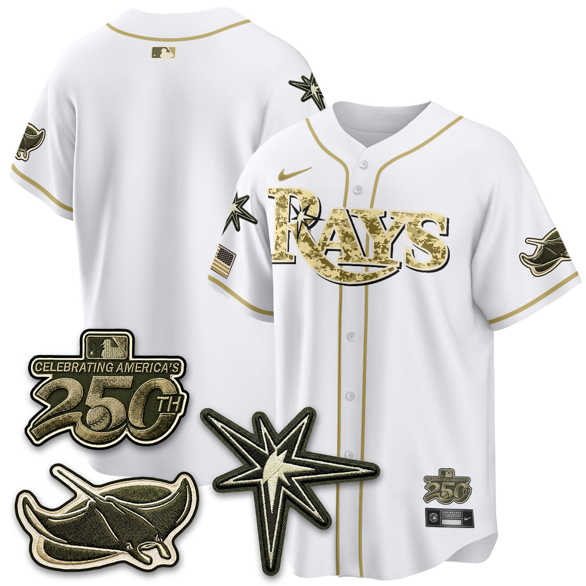 Tampa Bay Rays 2026 Armed Forces Day Jersey V2 - Stitched