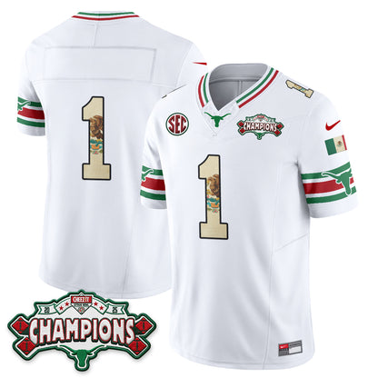 Texas Longhorns Mexico Edition Vapor Jersey - Stitched-NQD