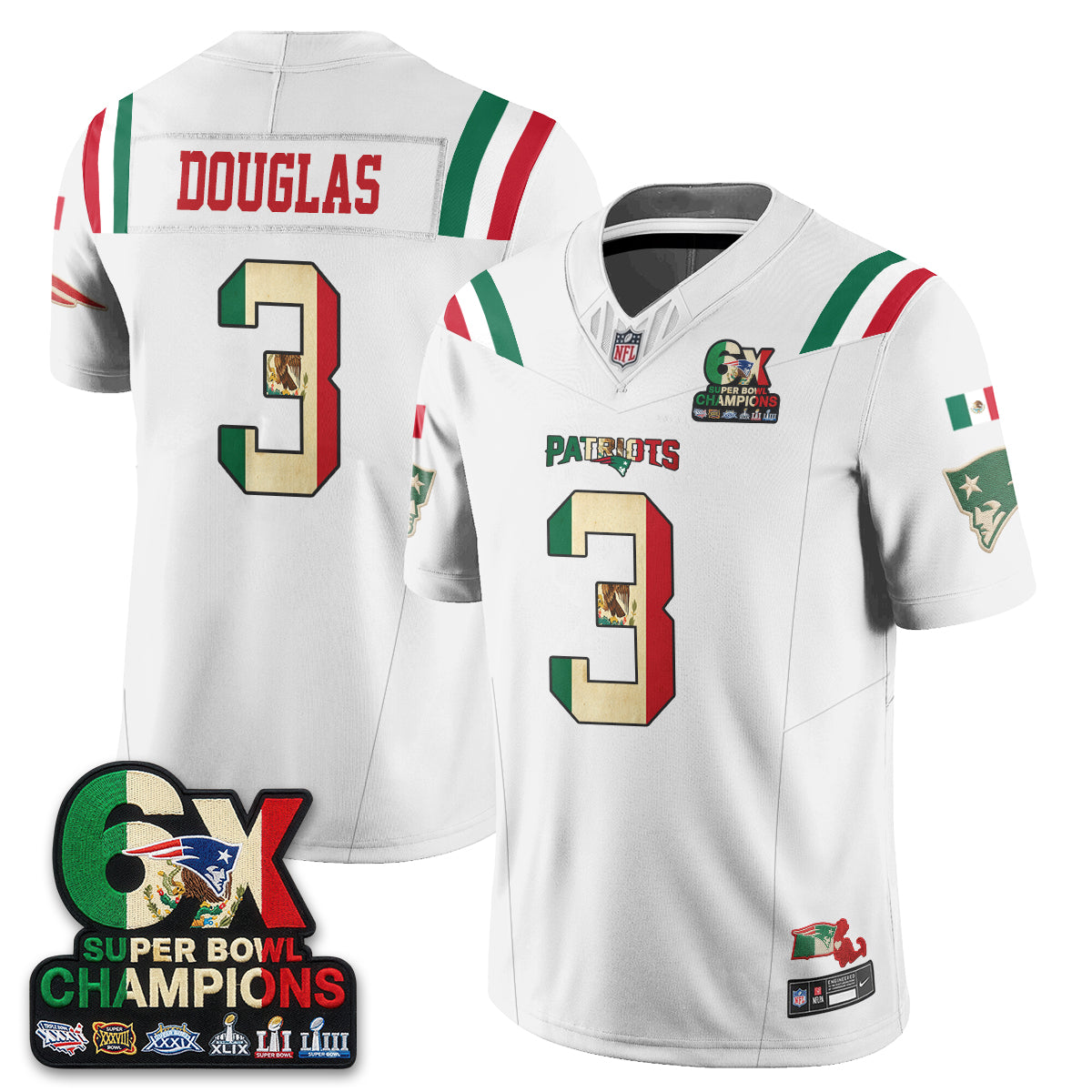 New England Patriots Mexico Edition Vapor Jersey - Stitched