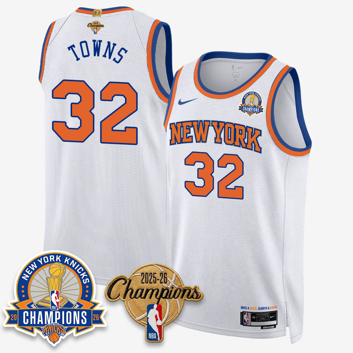 New York Knicks 2026 Basketball Champions Gold Edition Vapor Jersey- Stitched