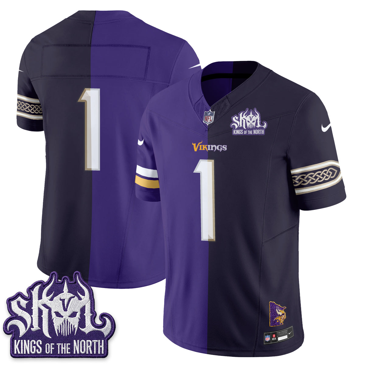 Minnesota Vikings Split Edition Vapor Jersey - Stitched