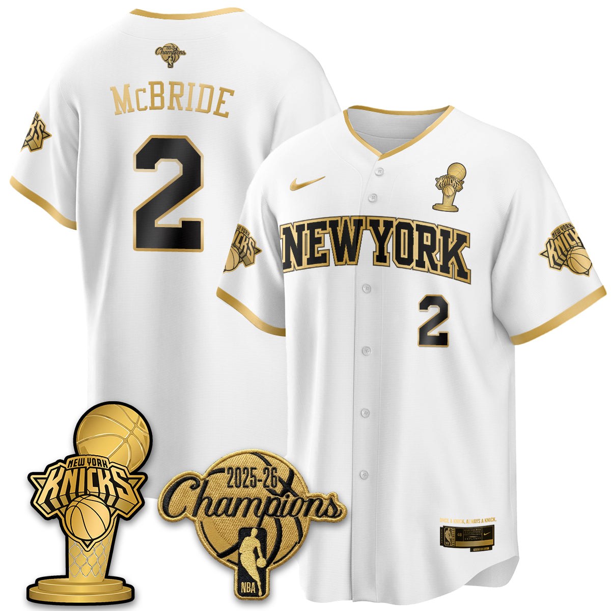 New York Knicks 2026 NBA Champions Vapor Jersey - Stitched