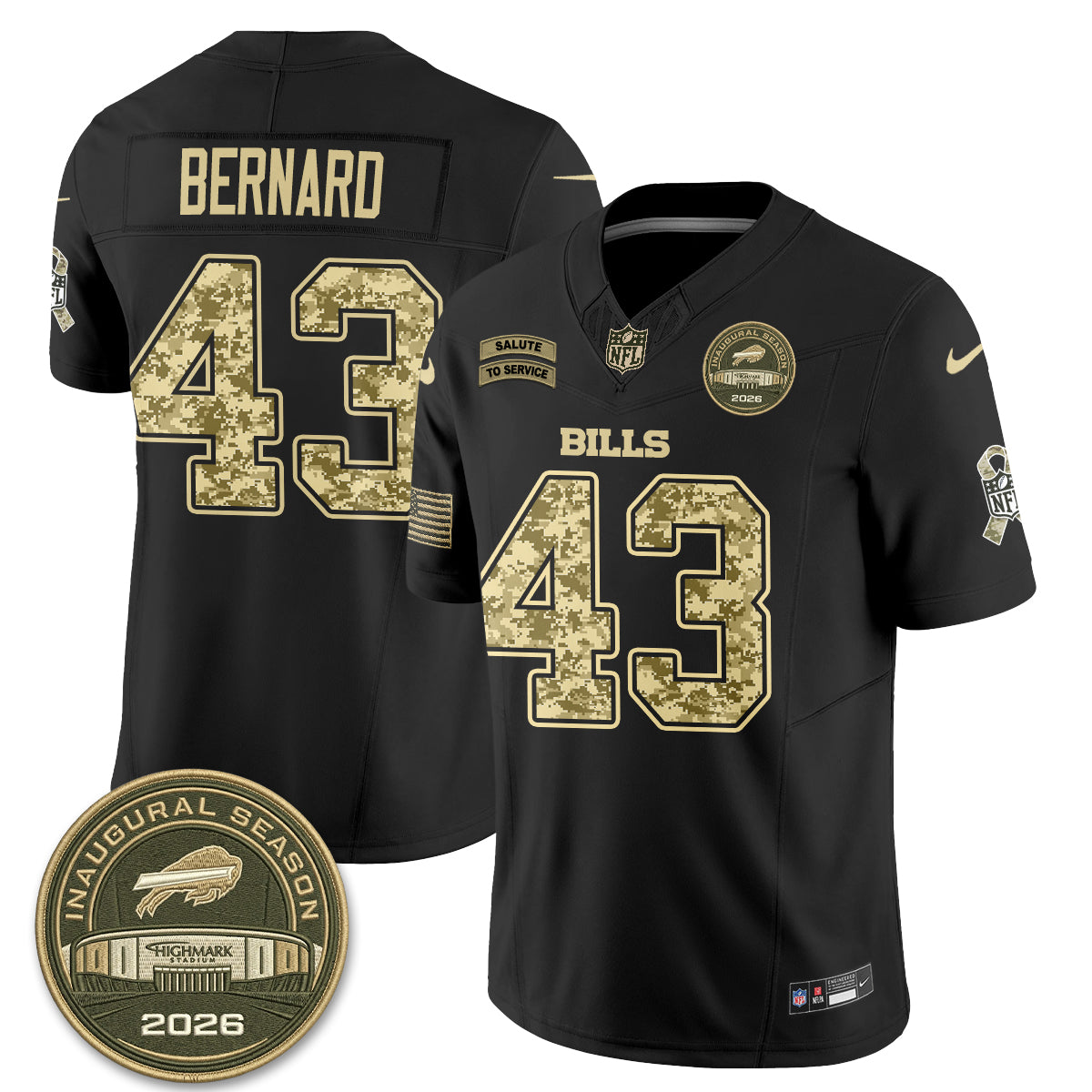 Buffalo Bills 2026 Salute to Service Edition Vapor Jersey V2- Stitched-NQD