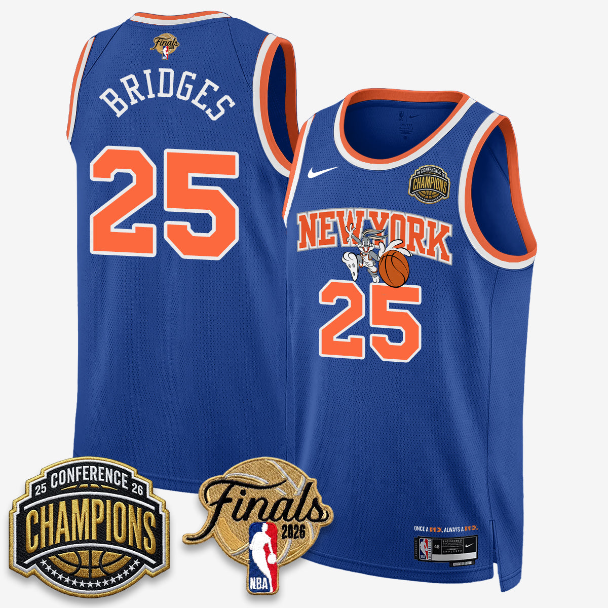 New York Knicks 2026 NBA Eastern Conference Champions x Looney Tunes Vapor Jersey V2- Stitched