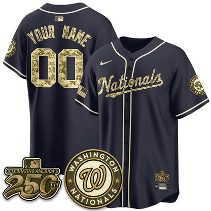 Washington Nationals Salute to Service 2026 Vapor Limited Custom Jersey - Stitched