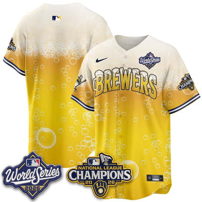 Milwaukee Brewers "Pitcher & Pint" WS26 & 2026 NL Champions Vapor Jersey - Stitched (V2)
