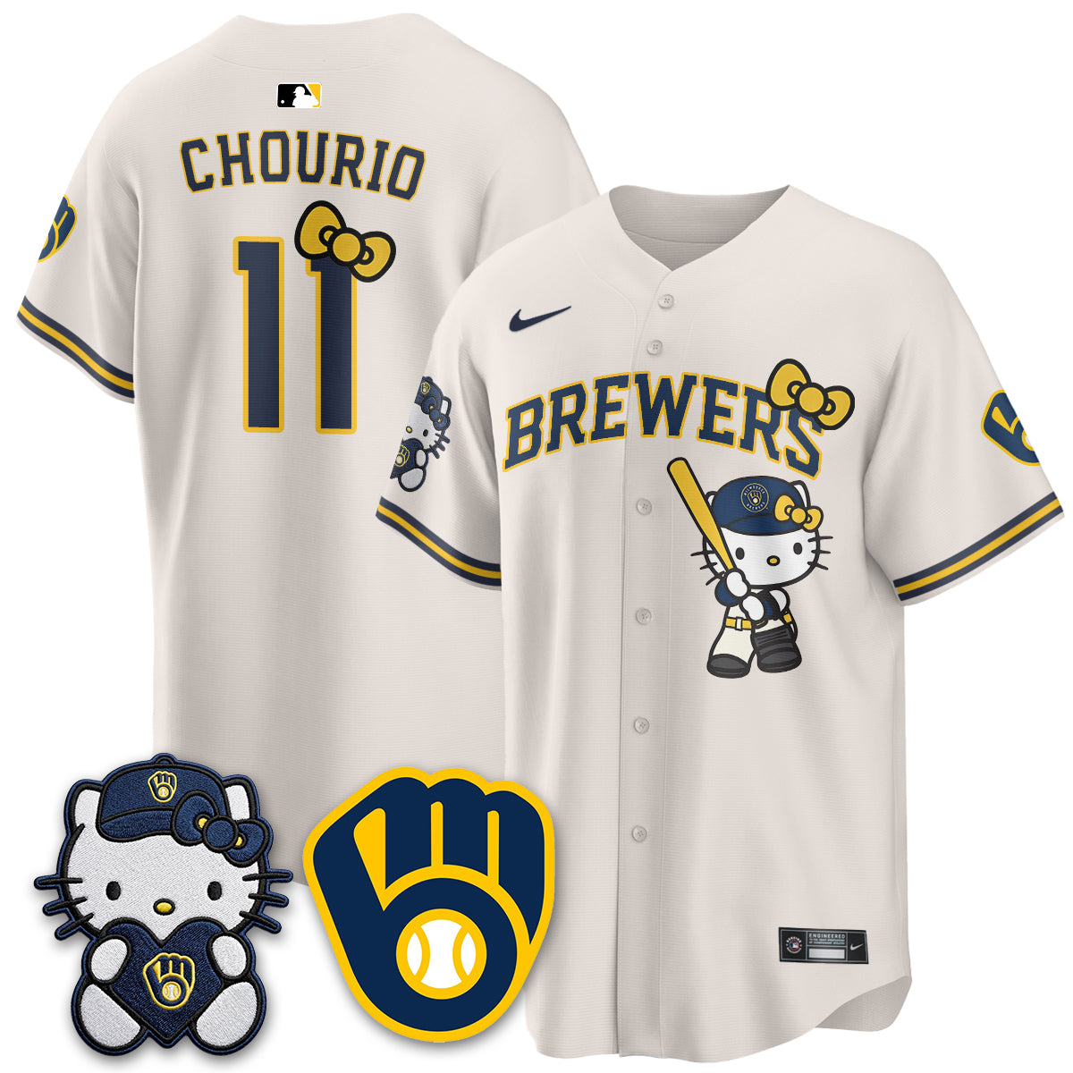 Milwaukee Brewers Meow KT Night Vapor Limited Jersey - Stitched