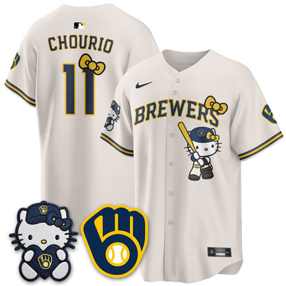 Milwaukee Brewers Meow KT Night Vapor Limited Jersey - Stitched