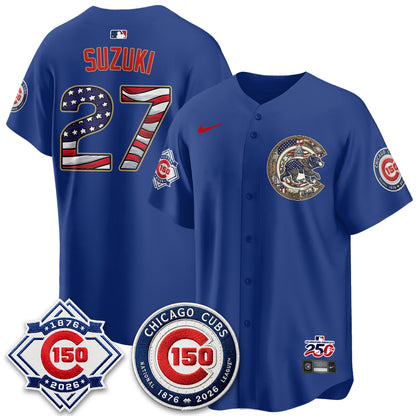 Chicago Cubs 2026 Independence Day USA Vapor Limited Jersey - Stitched