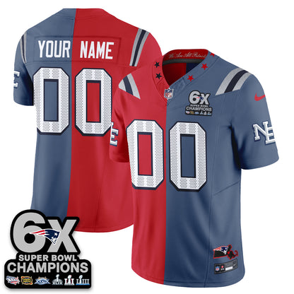 New England Patriots Rivalries Split Edition Vapor Custom Jersey - Stitched