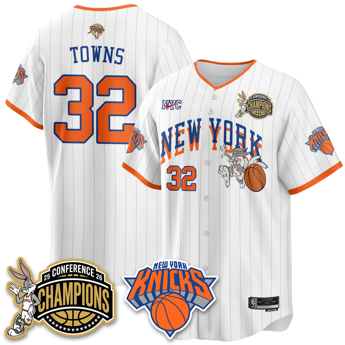 New York Knicks 2026 NBA Finals x Bunny Vapor Jersey V2- Stitched