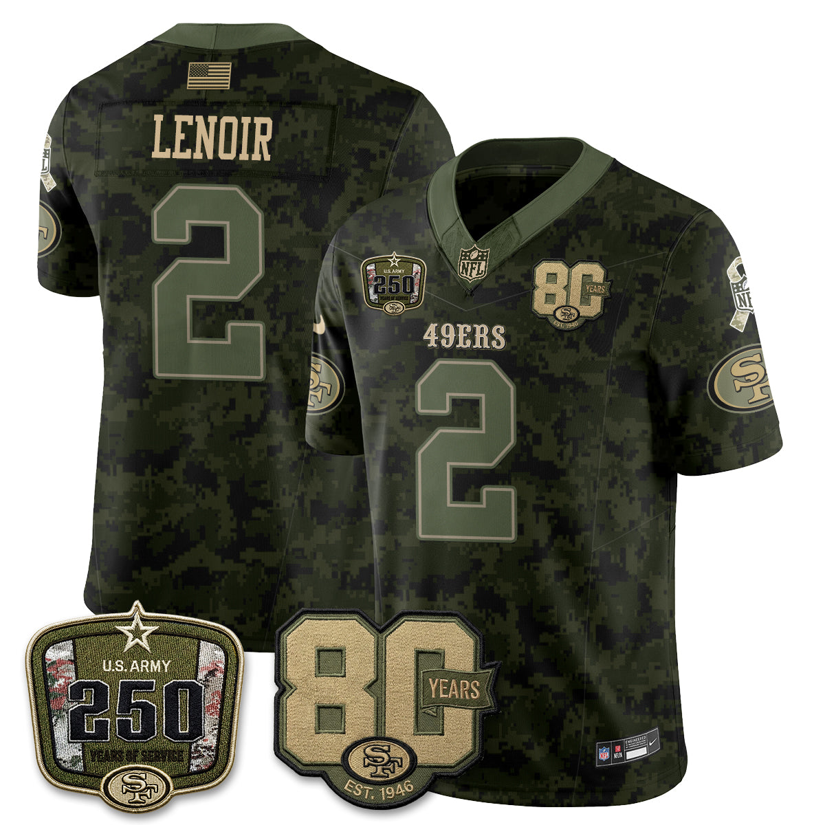 San Francisco 49ers 2026 Salute to Service Edition Vapor Jersey V2- Stitched-NQD