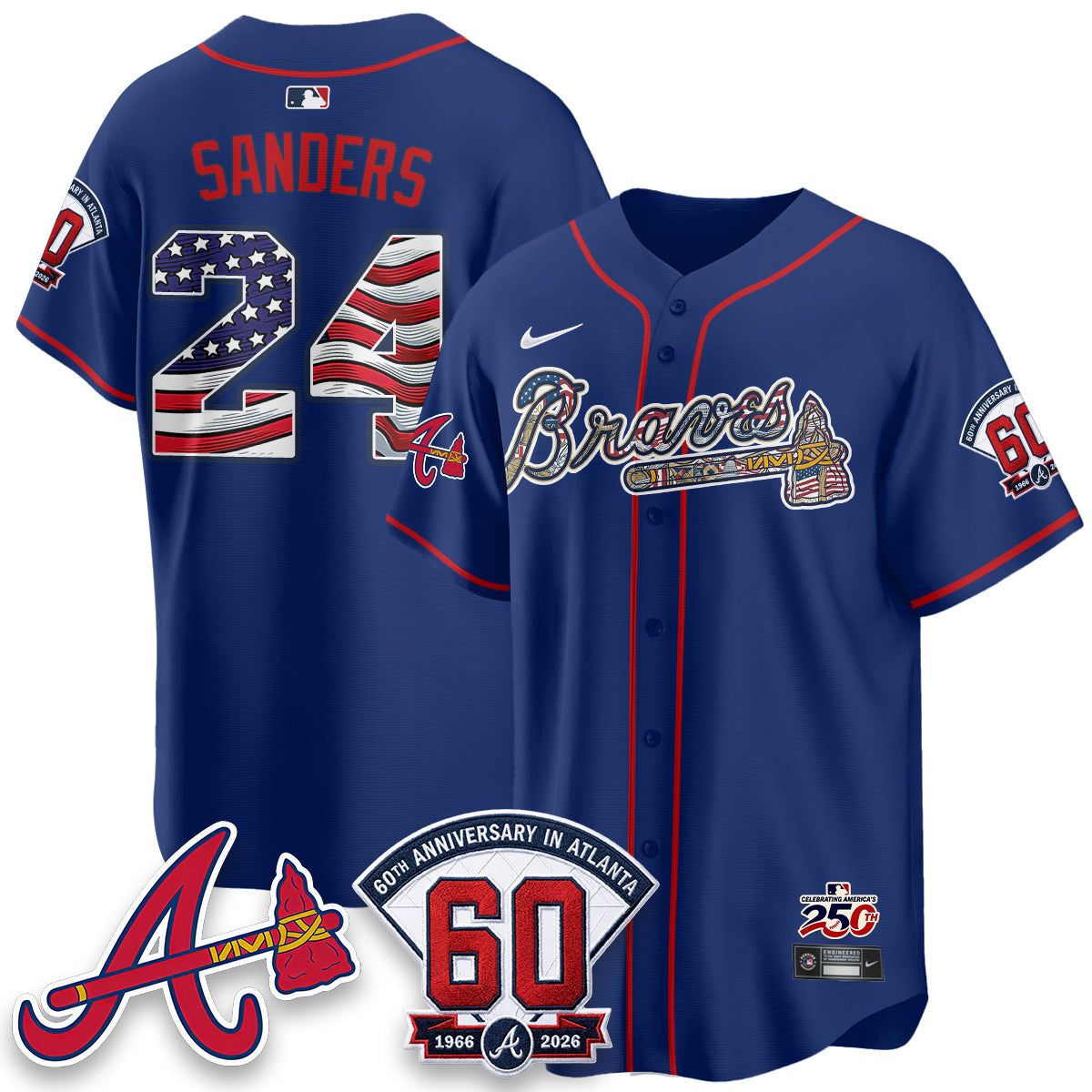 Atlanta Braves 2026 Independence Day USA Vapor Limited Jersey - Stitched