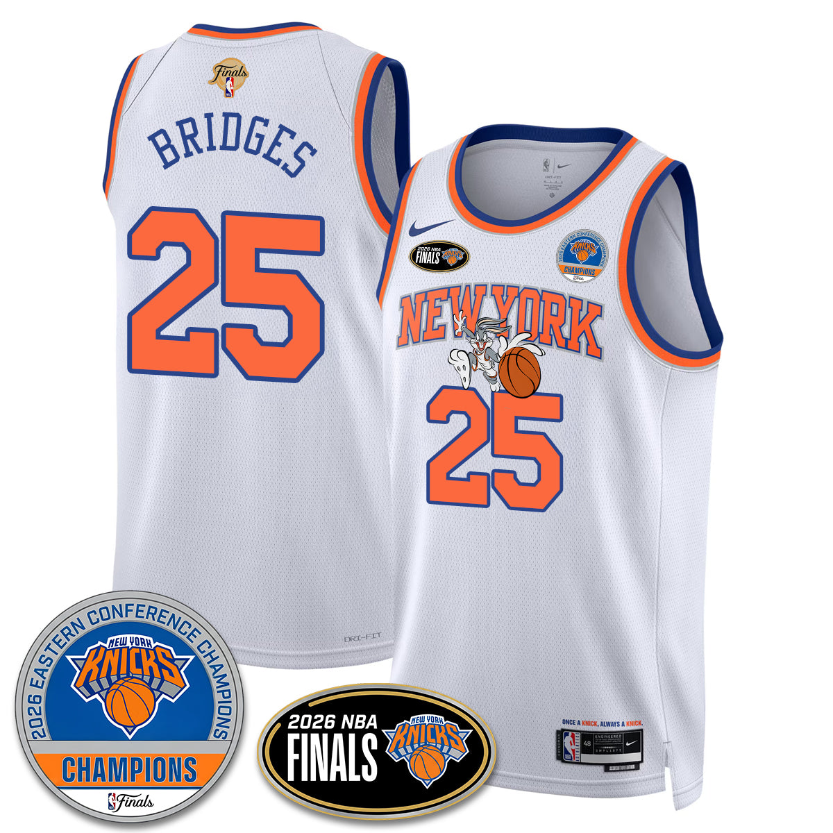 New York Knicks 2026 NBA Eastern Conference Champions x Bunny Vapor Jersey - Stitched