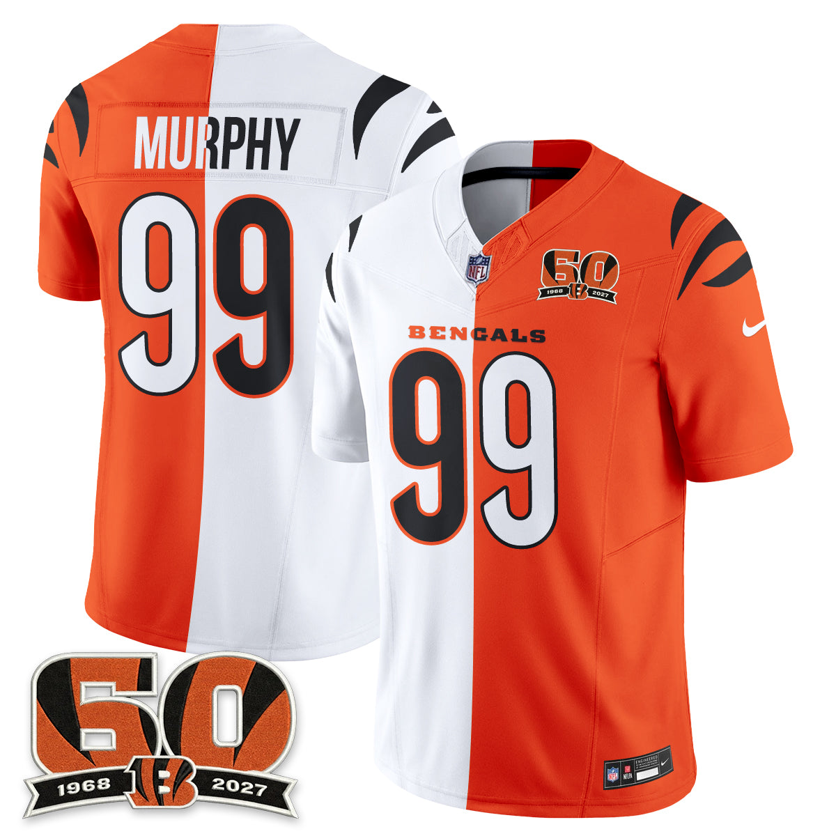 Cincinnati Bengals Split Edition Vapor Jersey - Stitched