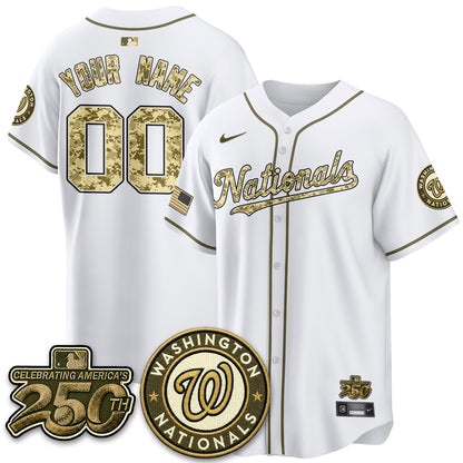 Washington Nationals Salute to Service 2026 Vapor Limited Custom Jersey - Stitched