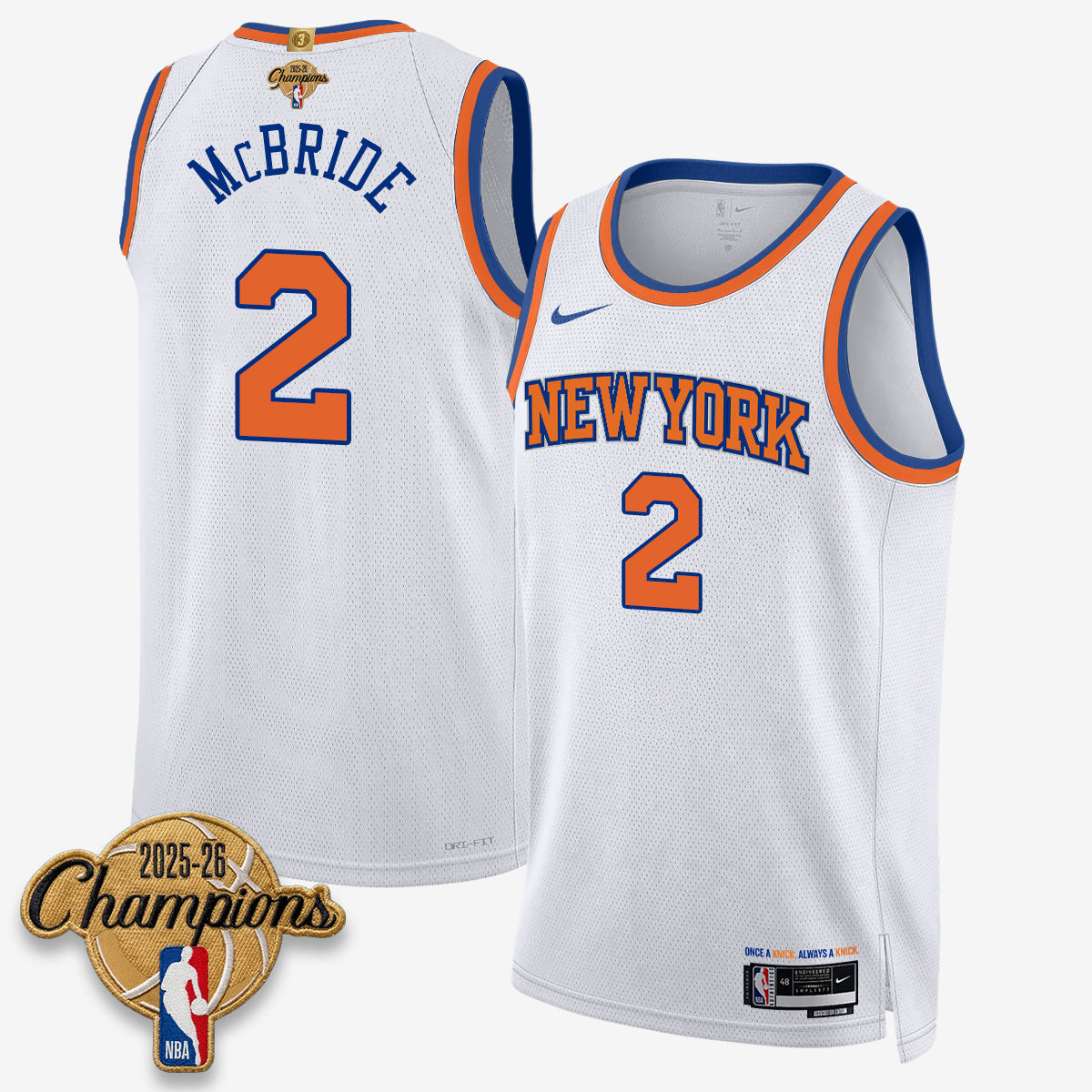New York Knicks 2026 Basketball Champions Vapor Jersey V2- Stitched