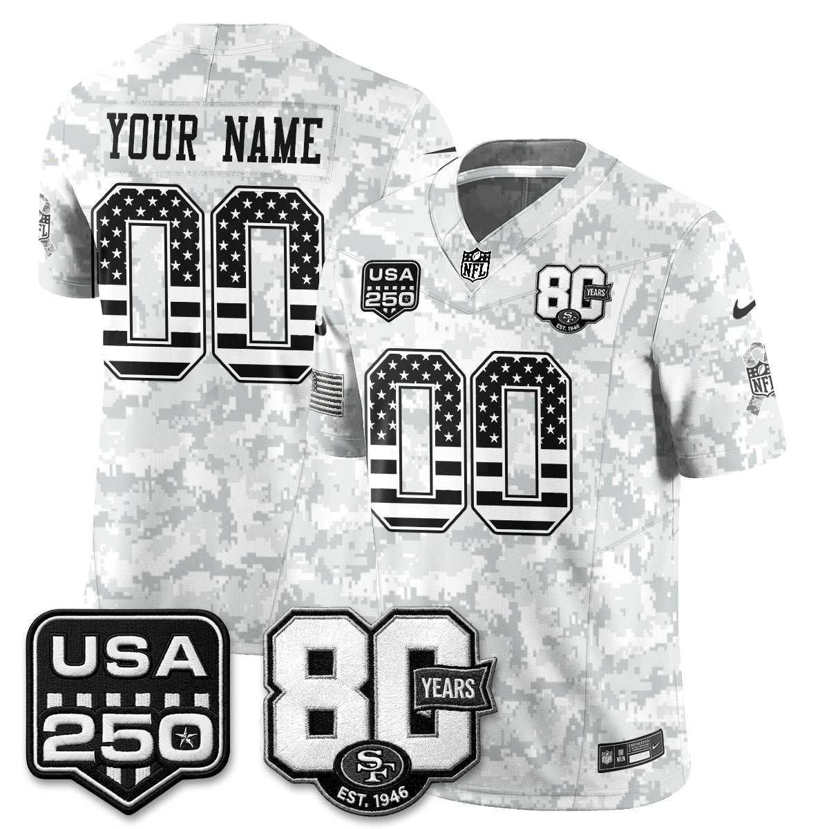 San Francisco 49ers 2026 Salute to Service Edition Vapor Custom Jersey - Stitched-NQD